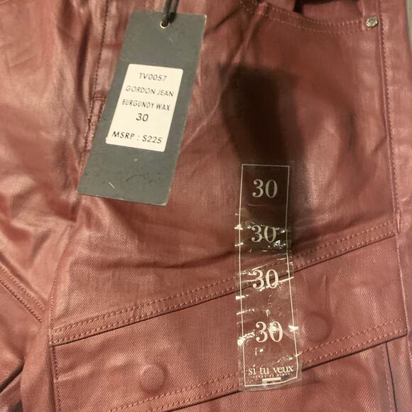 Si Tu Veux Superstack Burgundy Wax Mens Jeans Size 30 - Picture 4 of 7